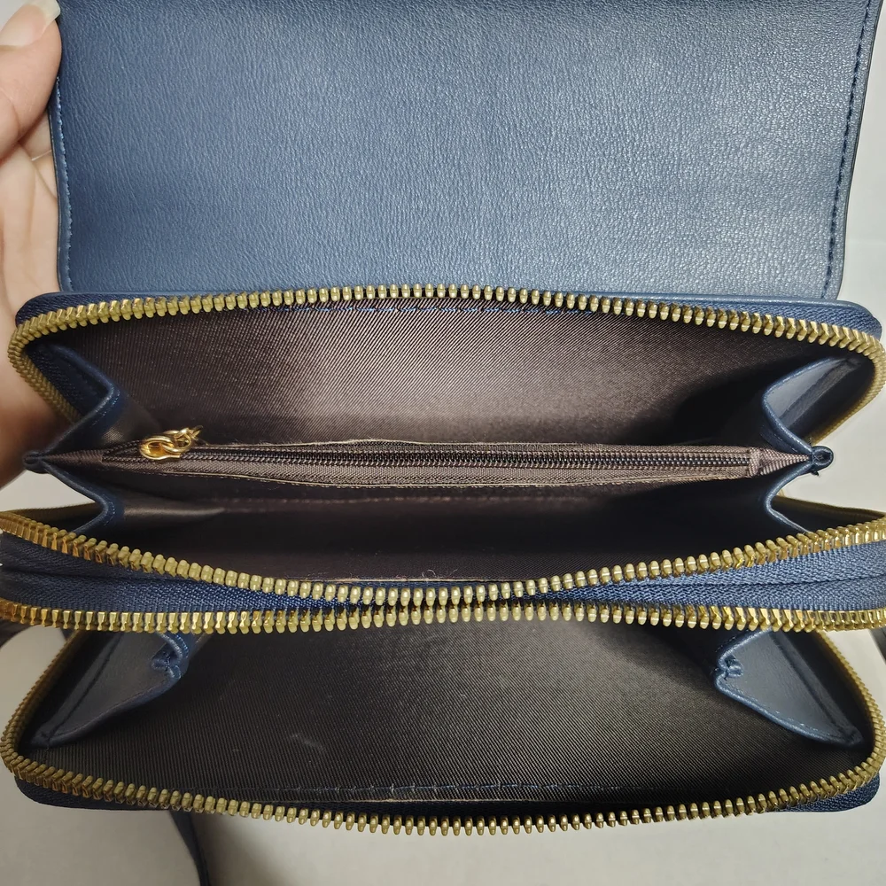 Forever Young Faux Leather Navy Blue Crossbody Bag Small NWOT